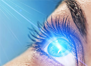 Laser entering the human eye