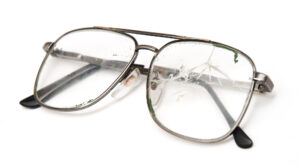 glasses with broken lens